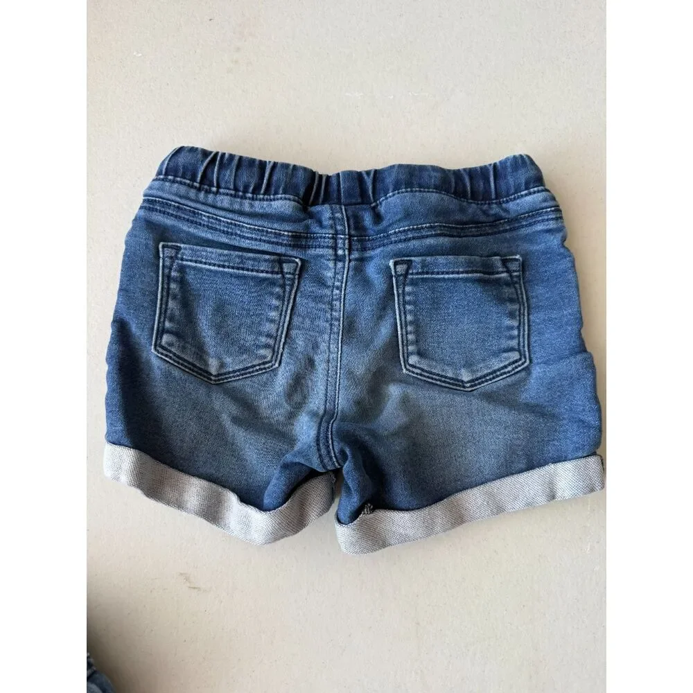 Cat & Jack Girls Denim Lot 2 Pairs Cuffed Shorts & The Gap Skort Size 5T Bundle